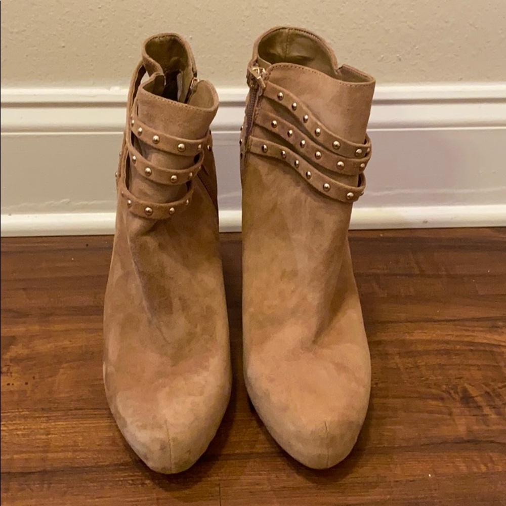Jessica Simpson Tan Suede Heeled Booties